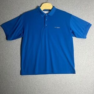 Columbia‎ PFG Men's Blue Fishing Quick Dry Vented Polo Shirt Size XL